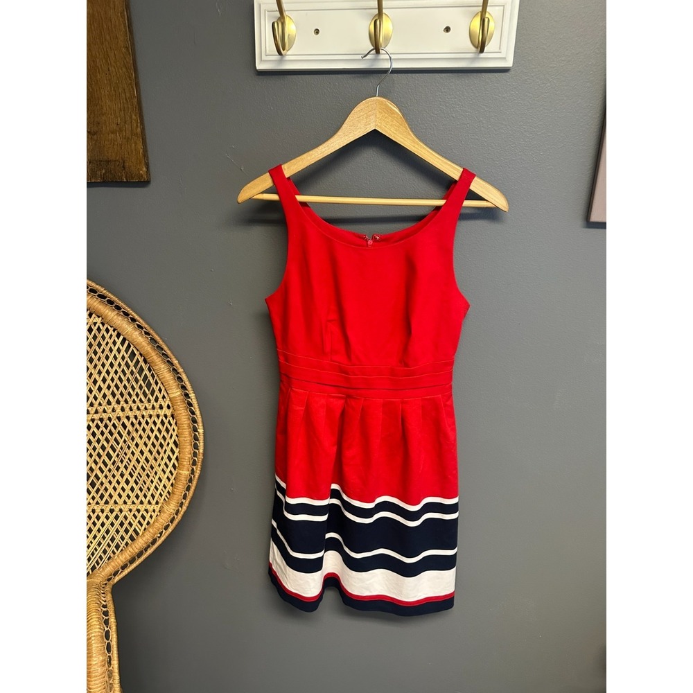 The Limited Dress Womens Size 0 Red Fit Flare Sailor Nautical Summer Casual
